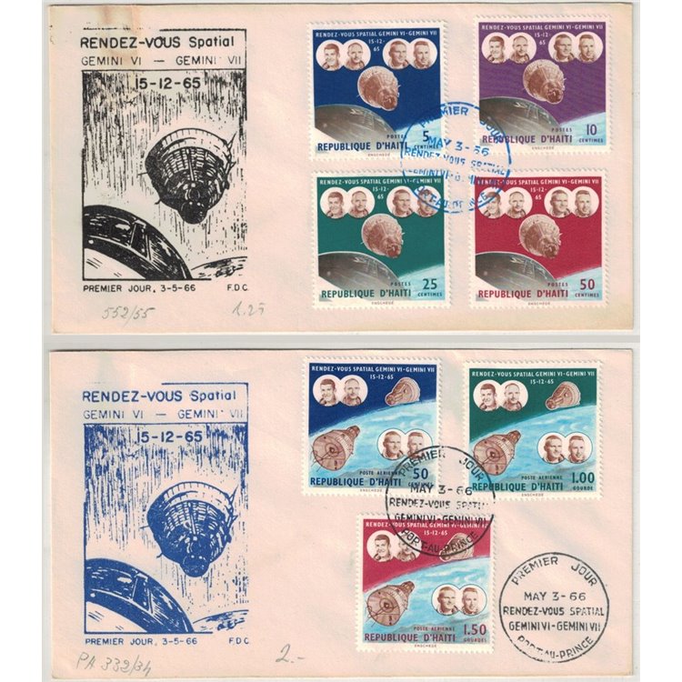 FDC HAITI 1966 Space Flights, Gemini VI and Gemini VII
