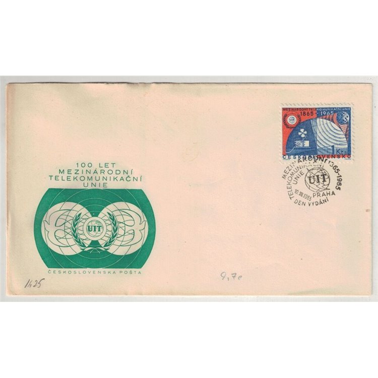 FDC CECOSLOVACCHIA 1965 Centenario UIT