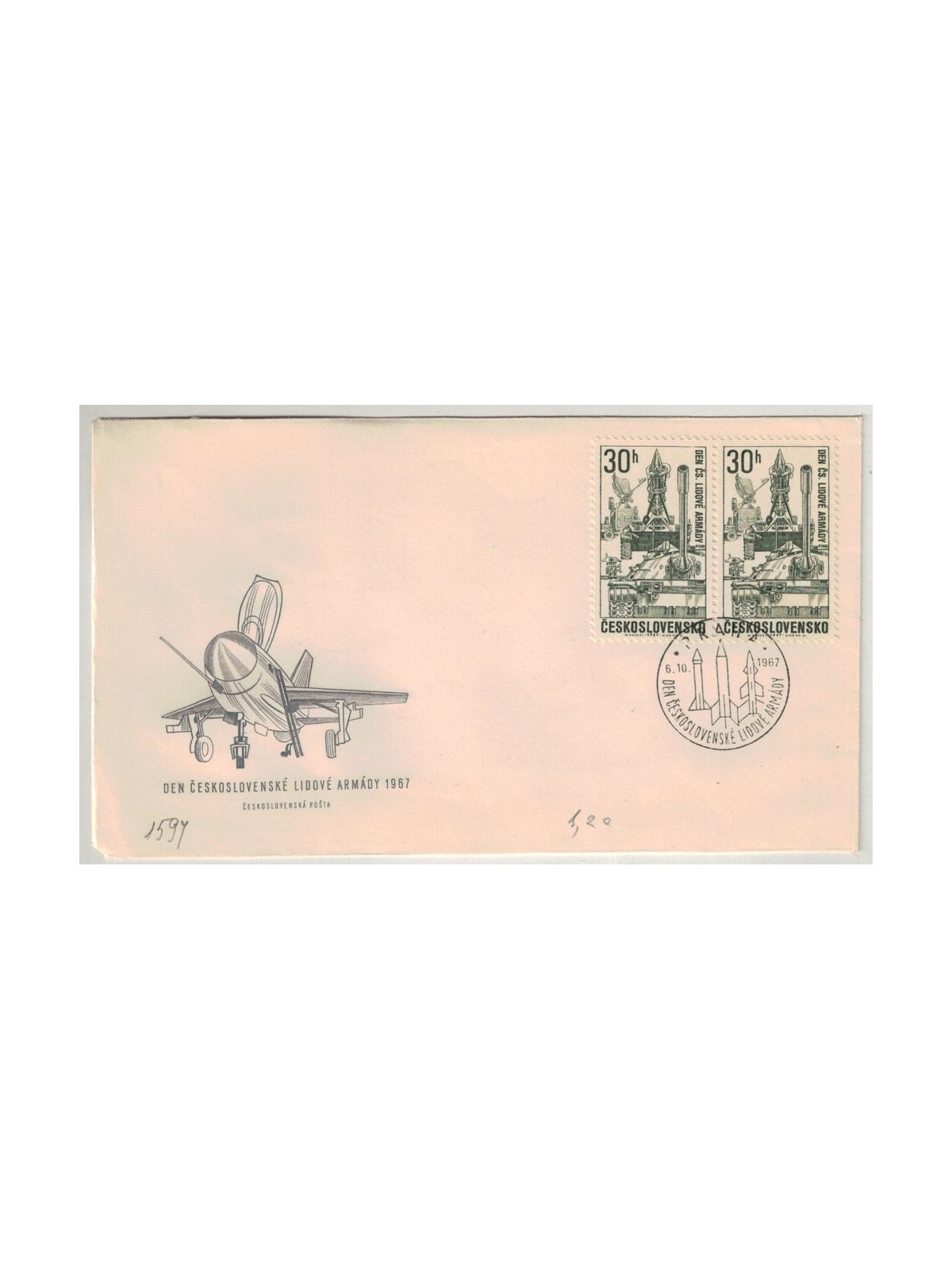 FDC CZECHOSLOVAKIA 1967 Armed Forces Day