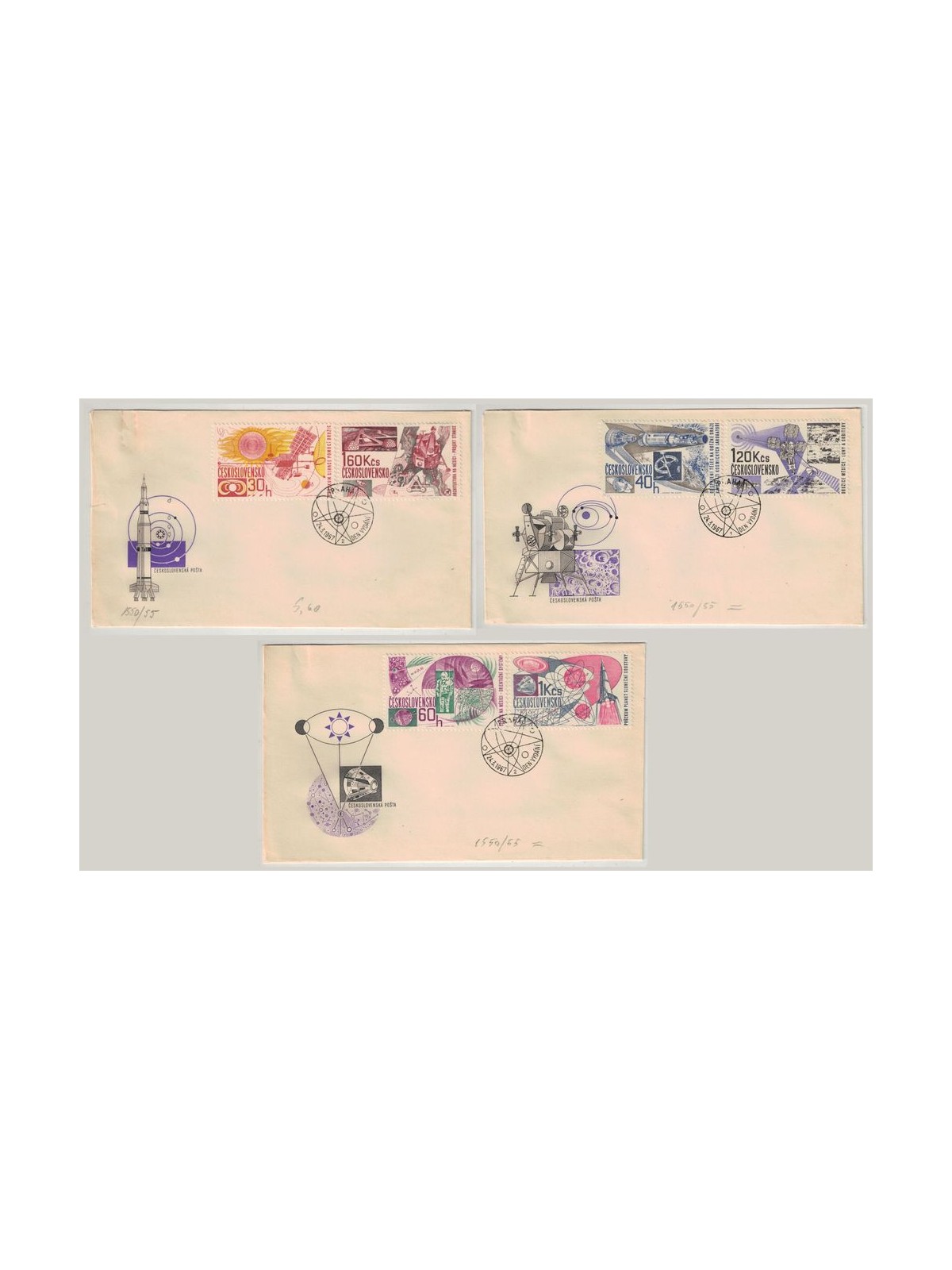 FDC CZECHOSLOVAKIA 1967 Conquest of Space