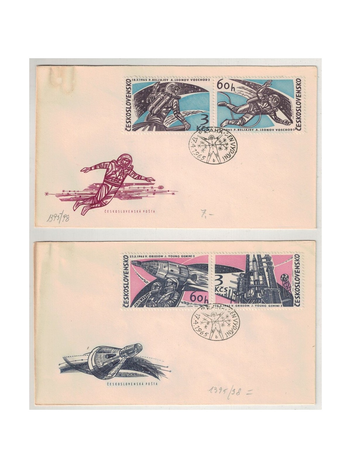 FDC CZECHOSLOVAKIA 1965 Space Flights