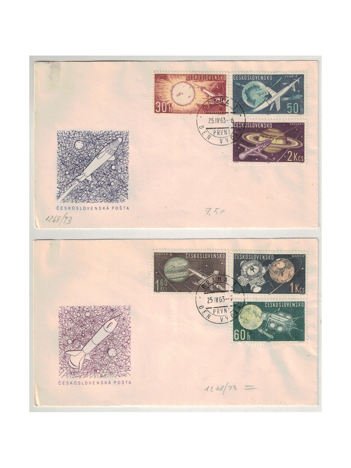 FDC CZECHOSLOVAKIA 1963 Space Exploration