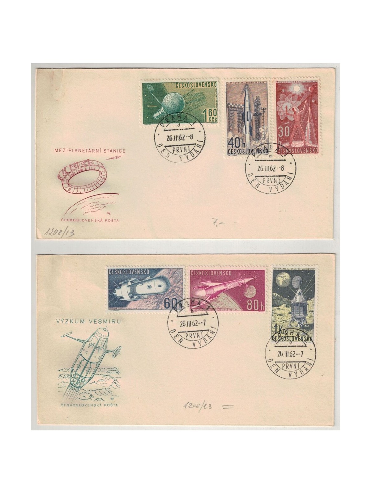 FDC CECOSLOVACCHIA 1962 Esplorazione dello Spazio