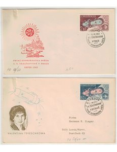 FDC CECOSLOVACCHIA 1963 Volo congiunto delle navicelle Wostok 5 e 6