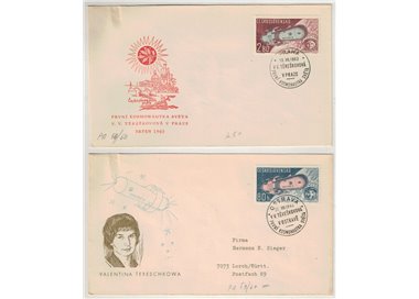 FDC CECOSLOVACCHIA 1963 Volo congiunto delle navicelle Wostok 5 e 6