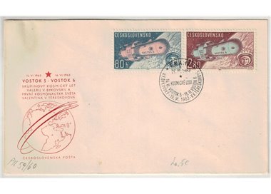 FDC CZECHOSLOVAKIA 1963 Joint flight of spacecraft Wostok 5 and 6 (2)