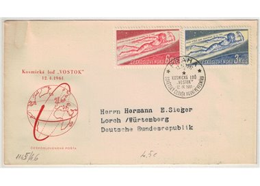 FDC CECOSLOVACCHIA 1961 1° cosmonauta sovietico nello Spazio