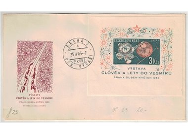FDC CZECHOSLOVAKIA 1963 Space Exploration Exhibition