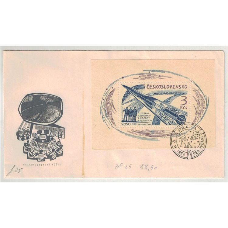 FDC CECOSLOVACCHIA 1964 Volo della capsula sovietica Wostok I