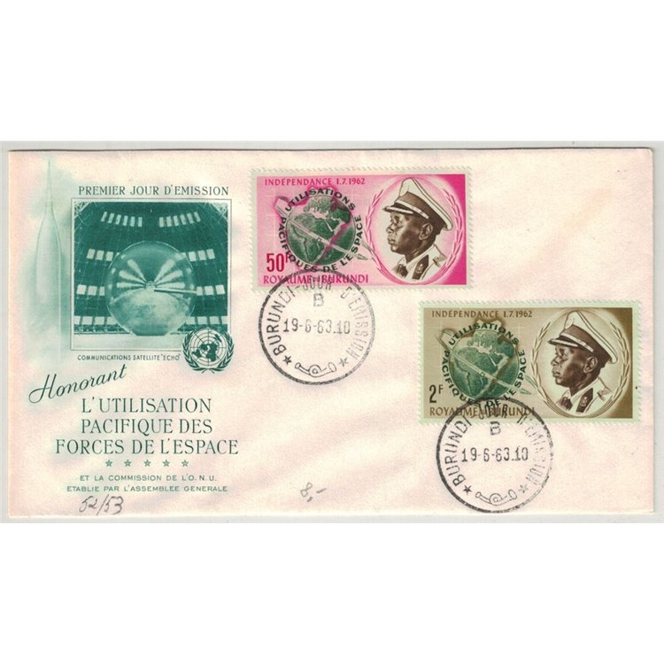 FDC BURUNDI 1963 Peaceful Use of Outer Space
