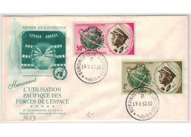 FDC BURUNDI 1963 Uso pacifico dello Spazio