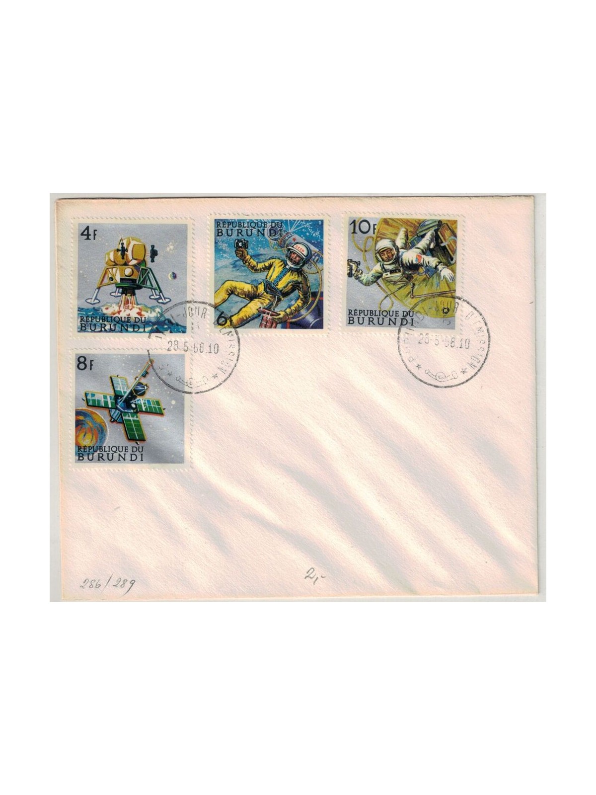 FDC BURUNDI 1968 Programma spaziale