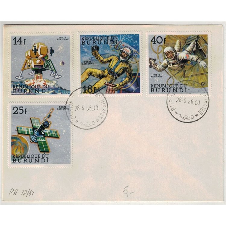 FDC BURUNDI 1968 Programma spaziale, posta aerea