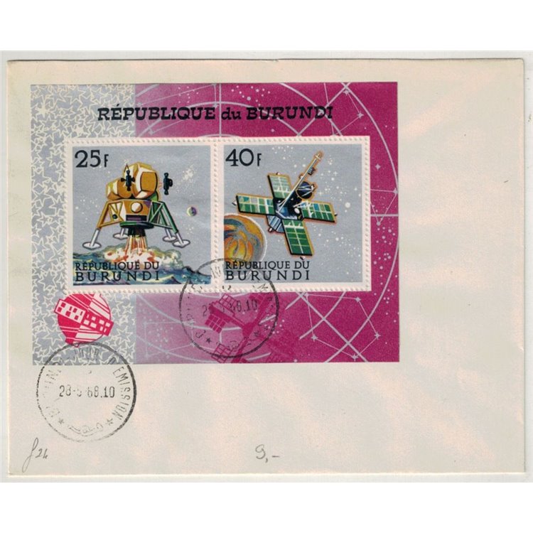 FDC BURUNDI 1968 Programma spaziale BF