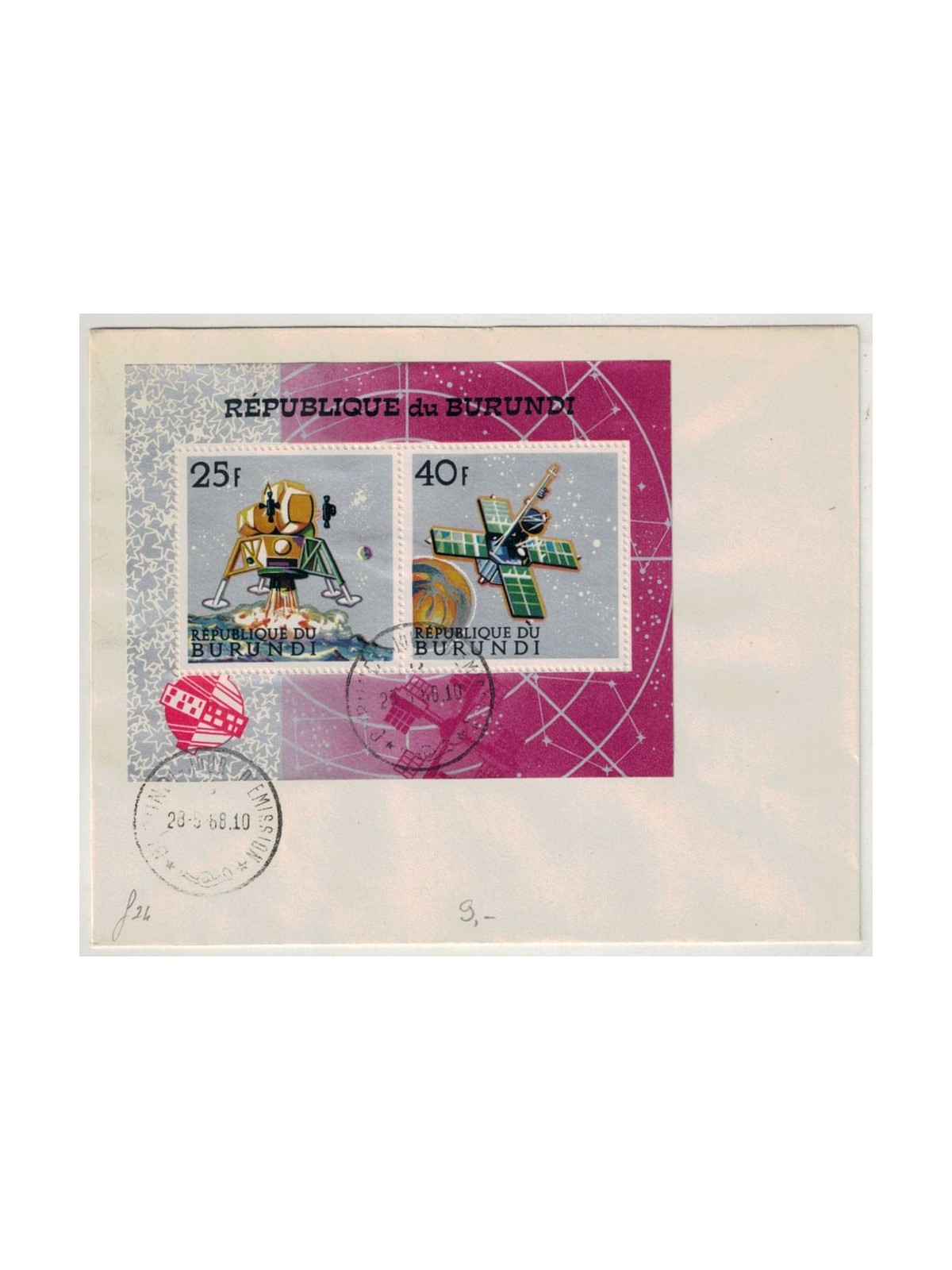 FDC BURUNDI 1968 Programma spaziale BF