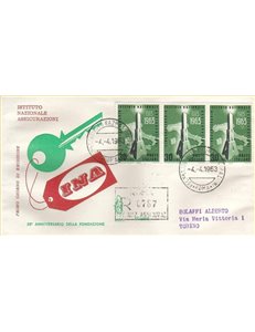 ITALIA 1963 FDC (Venetia) INA racc