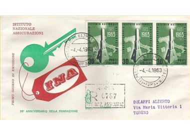 ITALIA 1963 FDC (Venetia) INA racc