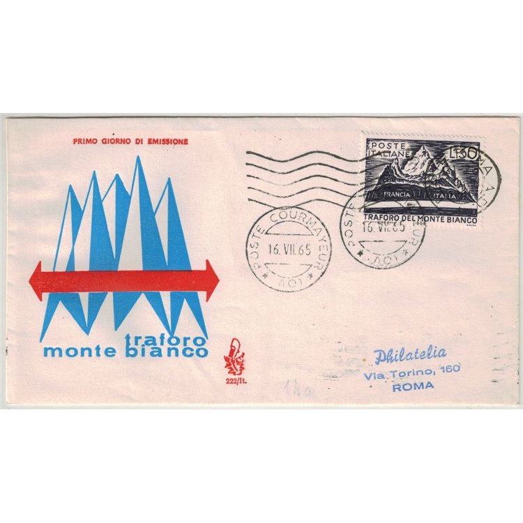 ITALY 1965 FDC (Venice) Mont Blanc Tunnel ord