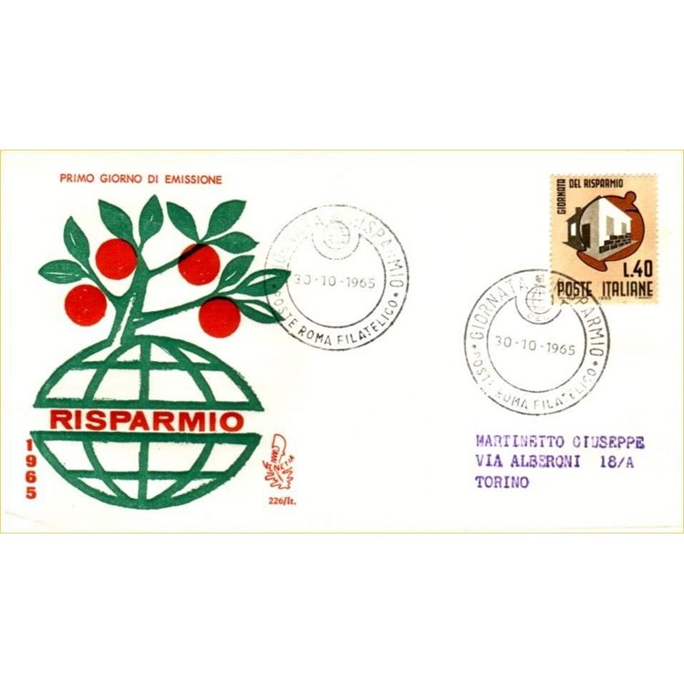 ITALY 1965 FDC (Venice) Savings Day ord
