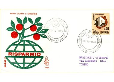 ITALIA 1965 FDC (Venetia) Giornata del risparmio ord