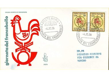 ITALIA 1966 FDC (Venetia) Giornata del francobollo ord