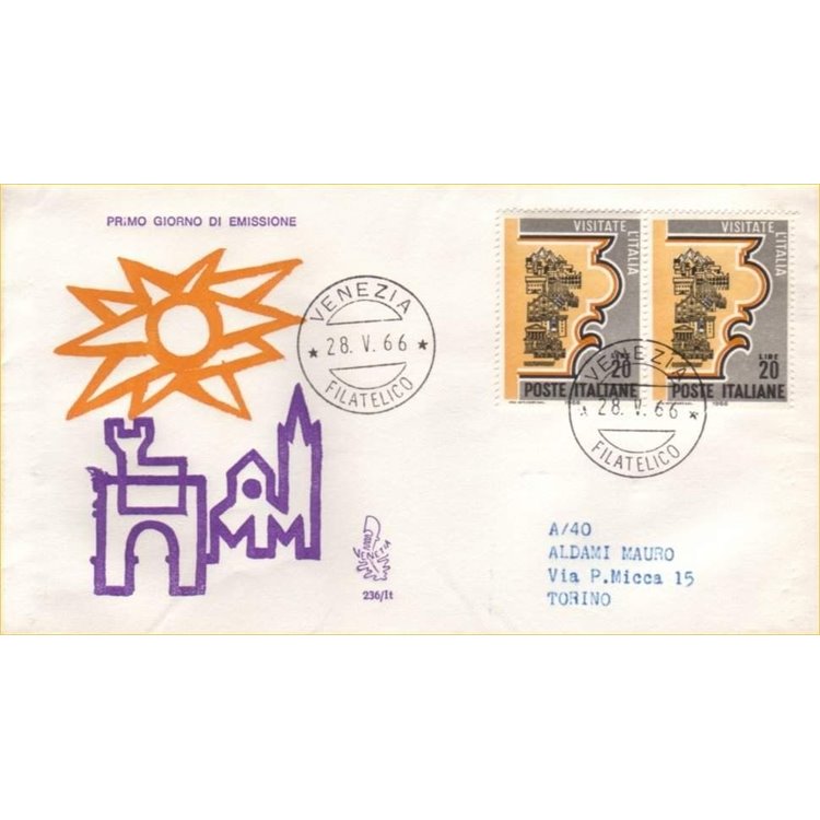 ITALY 1966 FDC (Venice) Tourist propaganda order