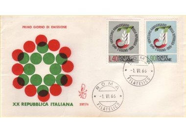 ITALIA 1966 FDC (Venetia) Ventennale Repubblica ord