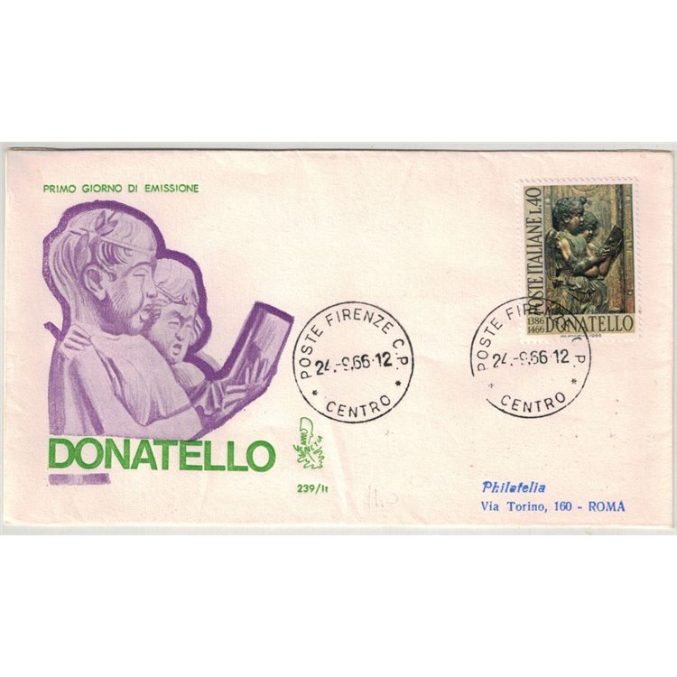 ITALY 1966 FDC (Venice) Donatello ord