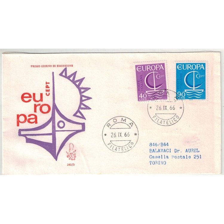 ITALY 1966 FDC (Venetia) Europe Cept ord