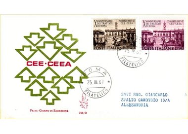 ITALIA 1967 FDC (Venetia) Trattati di Roma ord