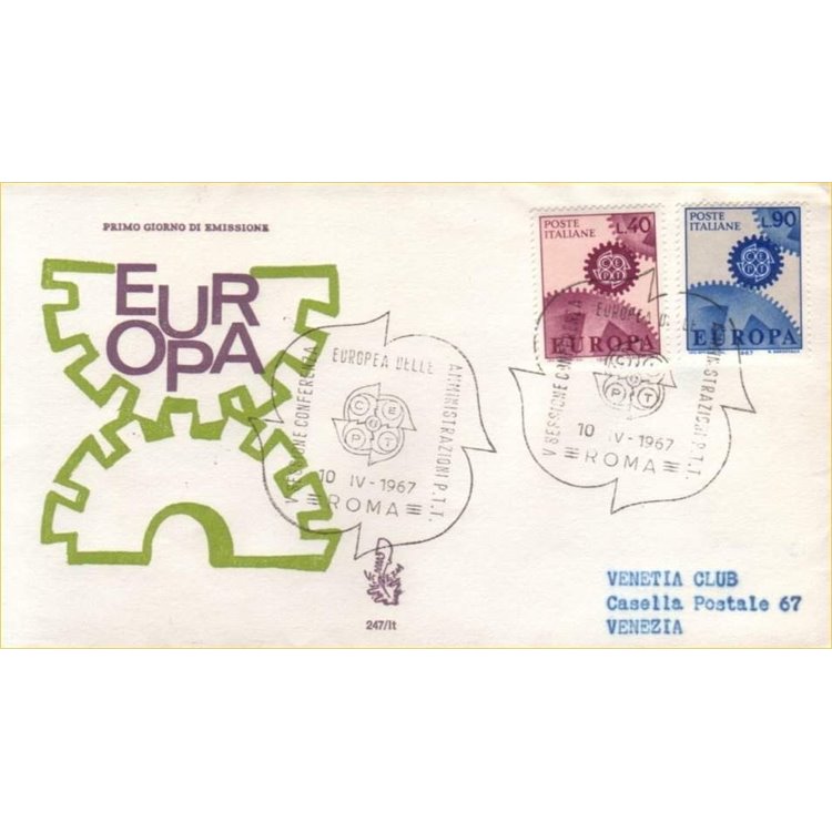 ITALY 1967 FDC (Venetia) Europe Cept ord