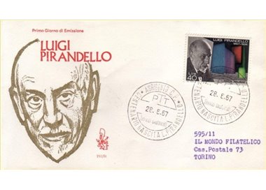 ITALY 1967 FDC (Venice) Luigi Pirandello ord