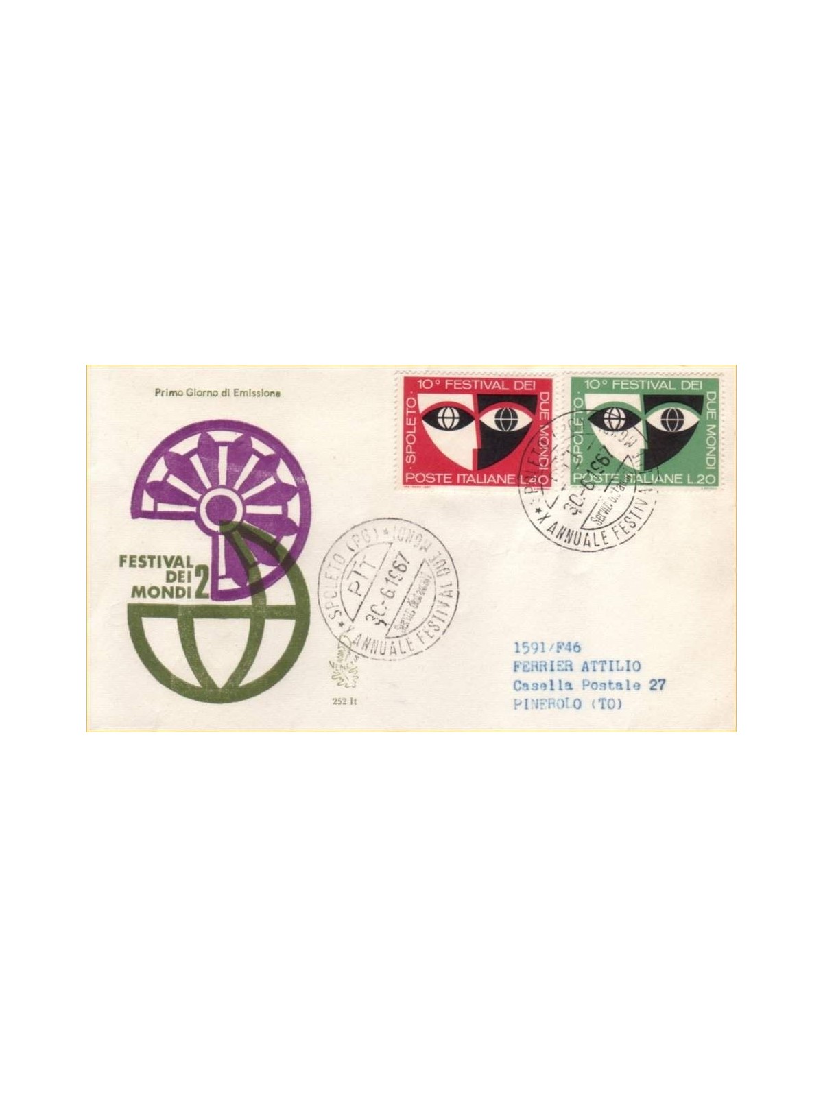 ITALY 1967 FDC (Venice) Spoleto Festival ord