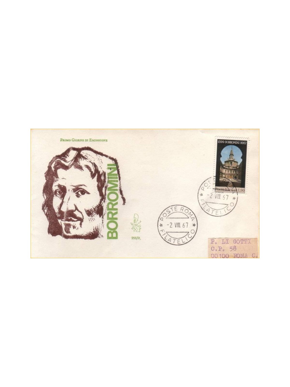 ITALY 1967 FDC (Venice) Francesco Borromini ord