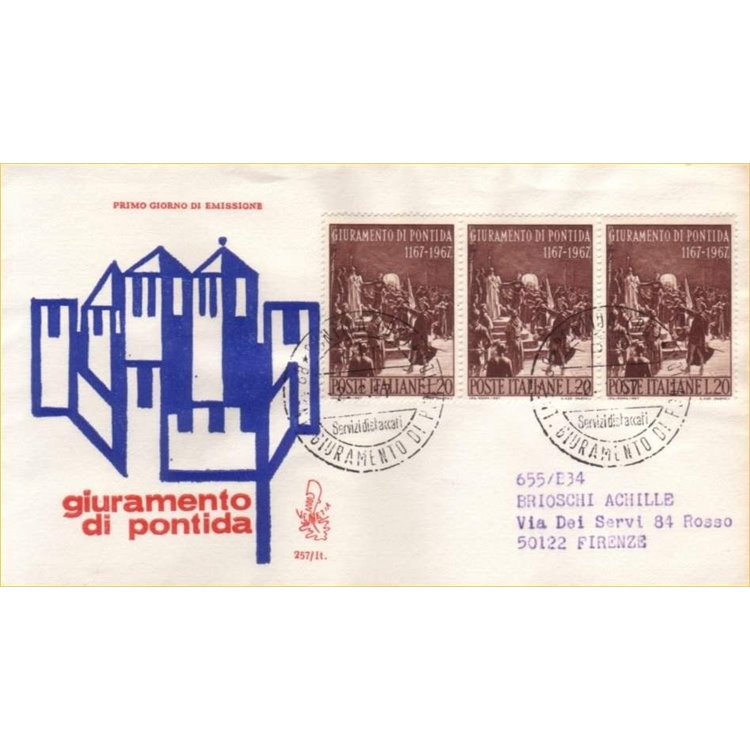 ITALY 1967 FDC (Venice) Pontida Oath ord
