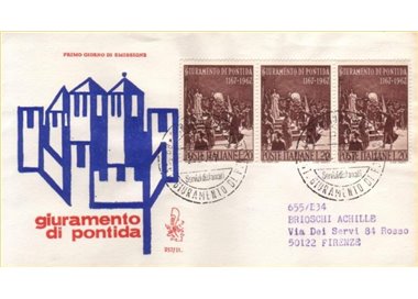 ITALY 1967 FDC (Venice) Pontida Oath ord