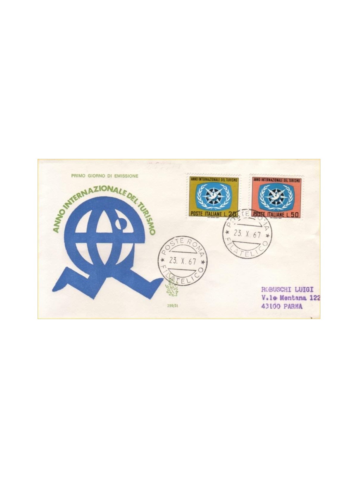 ITALY 1967 FDC (Venice) Year of tourism ord