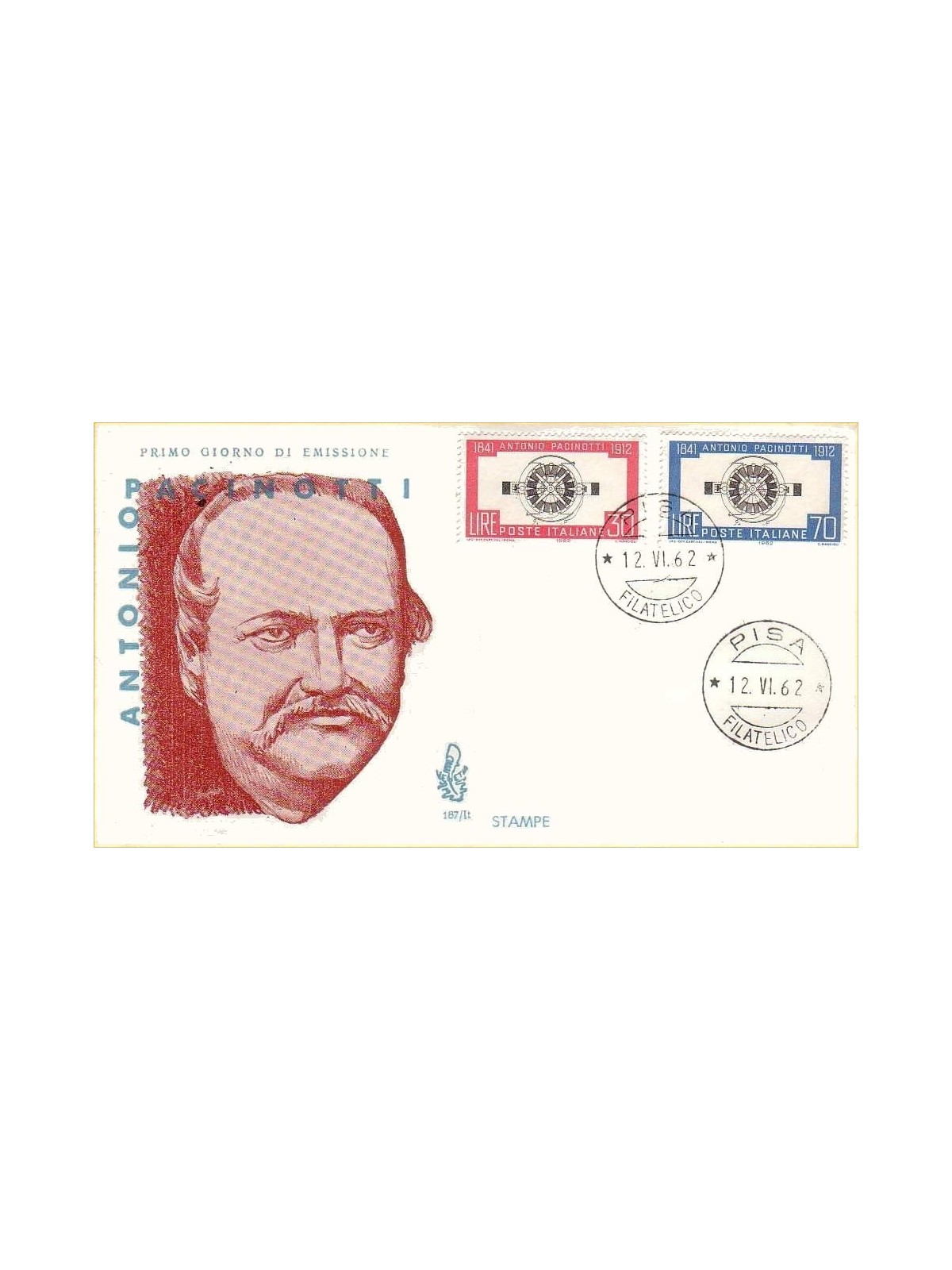 ITALIA 1962 FDC (Venetia) Antonio Pacinotti