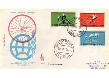 ITALY 1962 FDC (Venice) Cycling