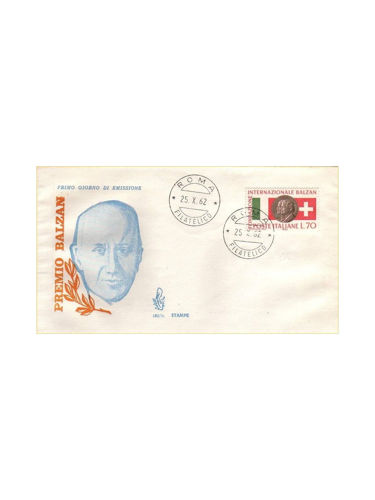 ITALY 1962 FDC (Venice) Balzan Prize