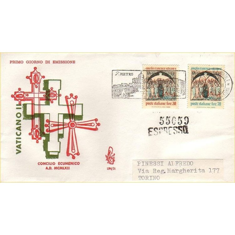 ITALIA 1962 FDC (Venetia) Concilio ecumenico exp (2)