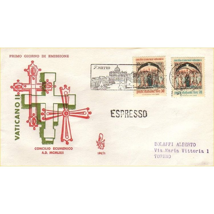 ITALIA 1962 FDC (Venetia) Concilio ecumenico exp (3)