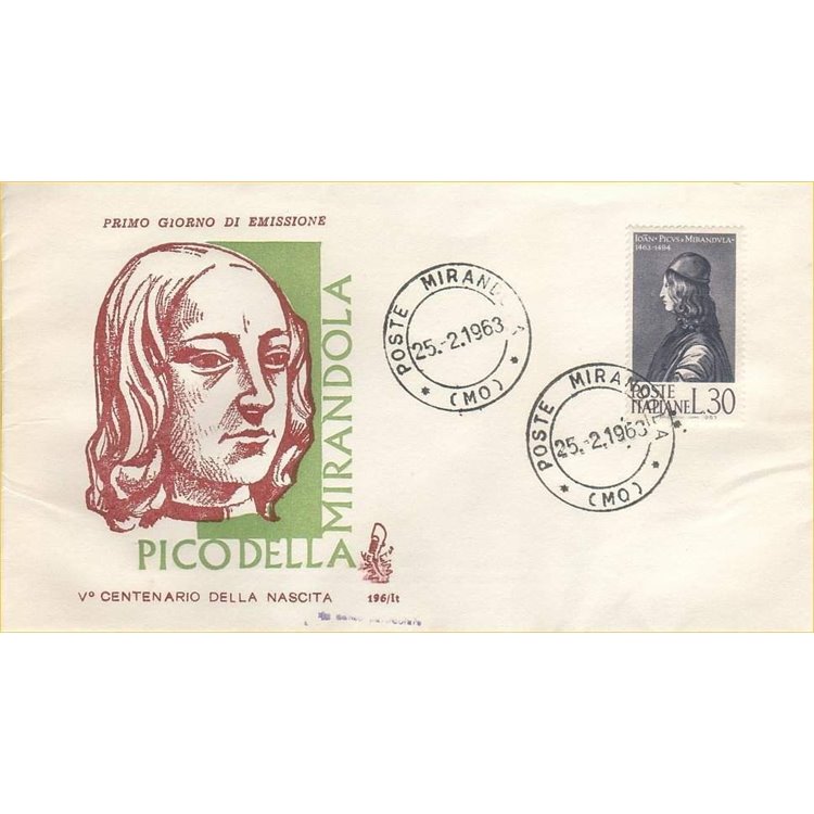 ITALY 1963 FDC (Venice) Pico della Mirandola