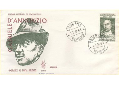 ITALIA 1963 FDC (Venetia) Gabriele D'annunzio