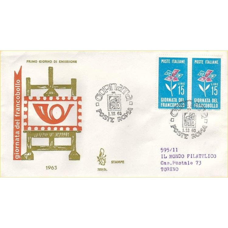 ITALY 1963 FDC (Venice) Ordinary Stamp Day