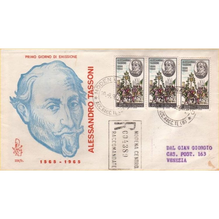ITALY 1965 FDC (Venice) Alessandro Tassoni collection