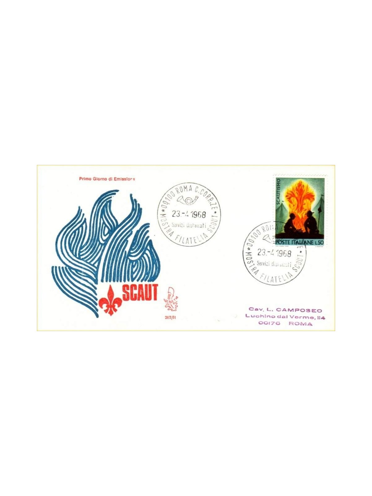 ITALIA 1968 FDC (Venetia) Scautismo ord