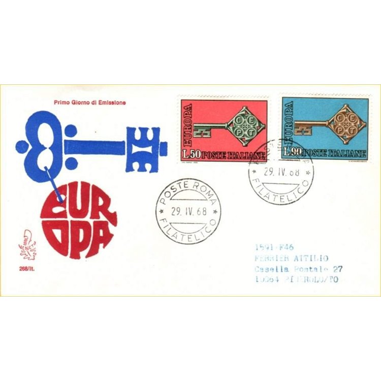 ITALIA 1968 FDC (Venetia) Europa Cept ord