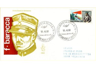 ITALIA 1968 FDC (Venetia) Francesco Baracca ord