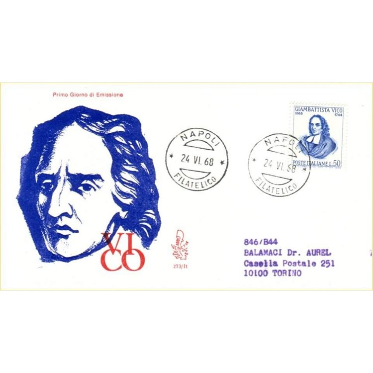 ITALY 1968 FDC (Venice) Giambattista Vico ord